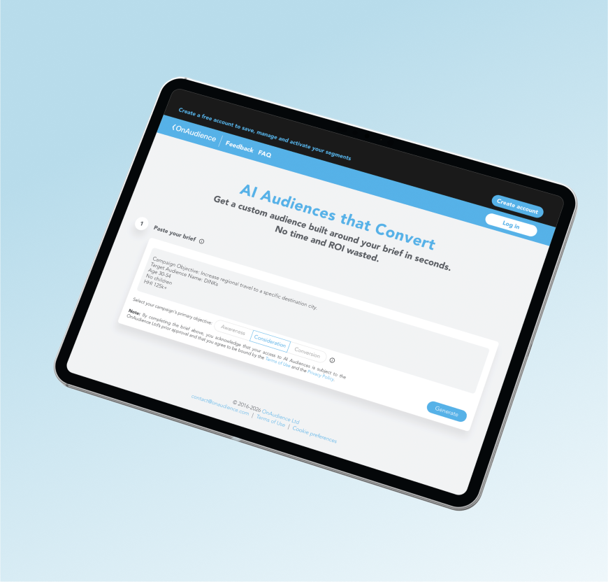 AI Audiences tablet mockup